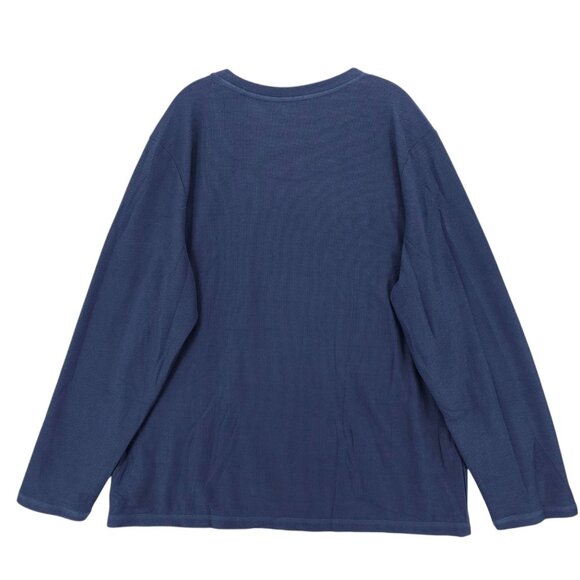 NWT Tommy Bahama Island Sleepwear Navy Blue Long Sleeve Shirt Textured Knit XL - Picture 3 of 8